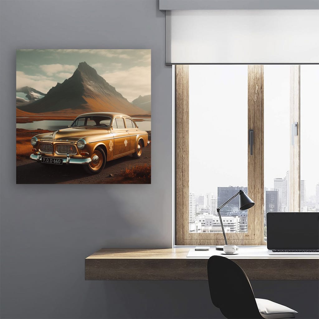 Volvo Old Retro Mounta Wall Art