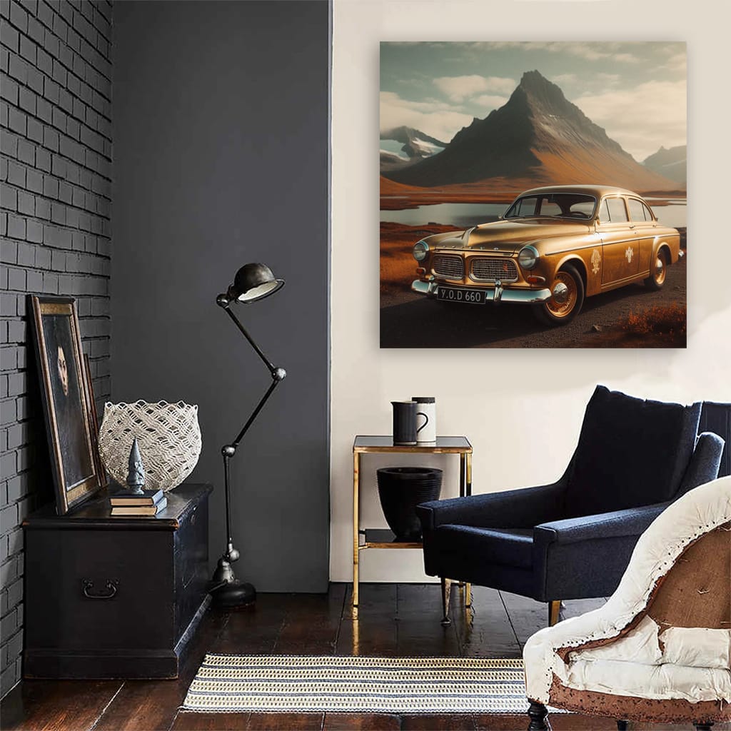 Volvo Old Retro Mounta Wall Art