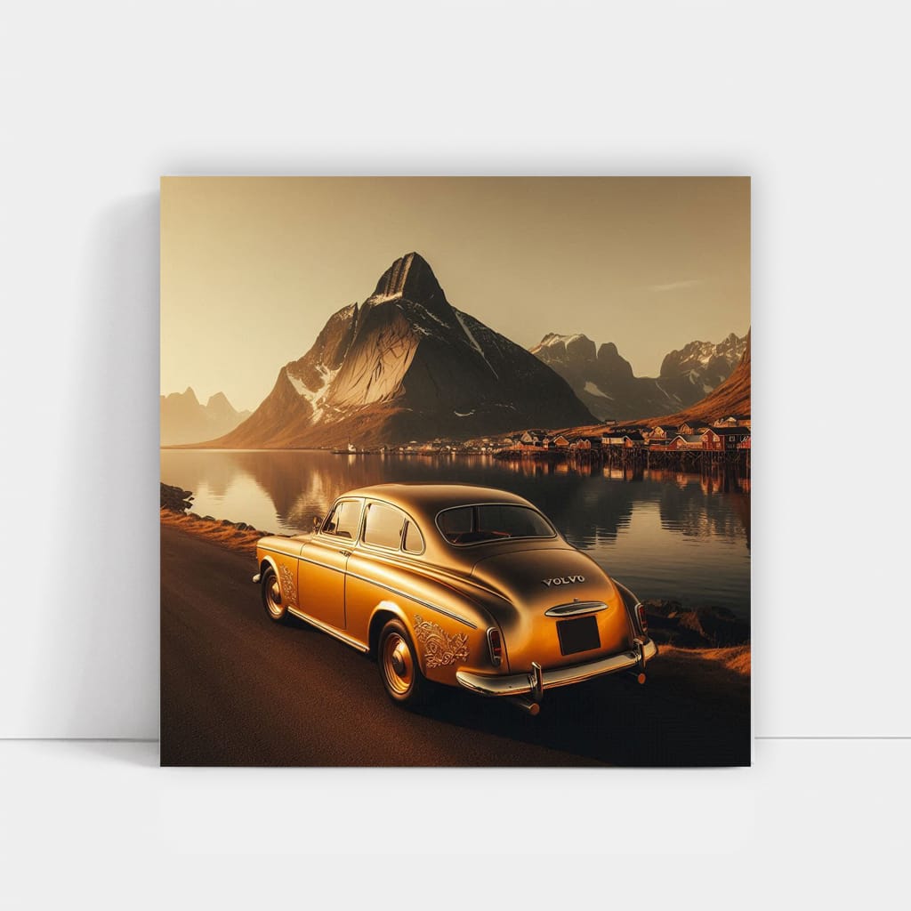 Volvo Old Retro Mountain Wall Art