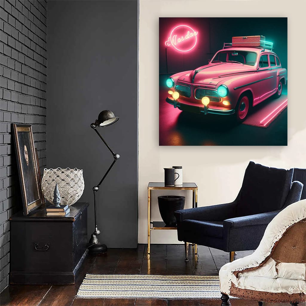 Volvo Old Retro Neon Wall Art