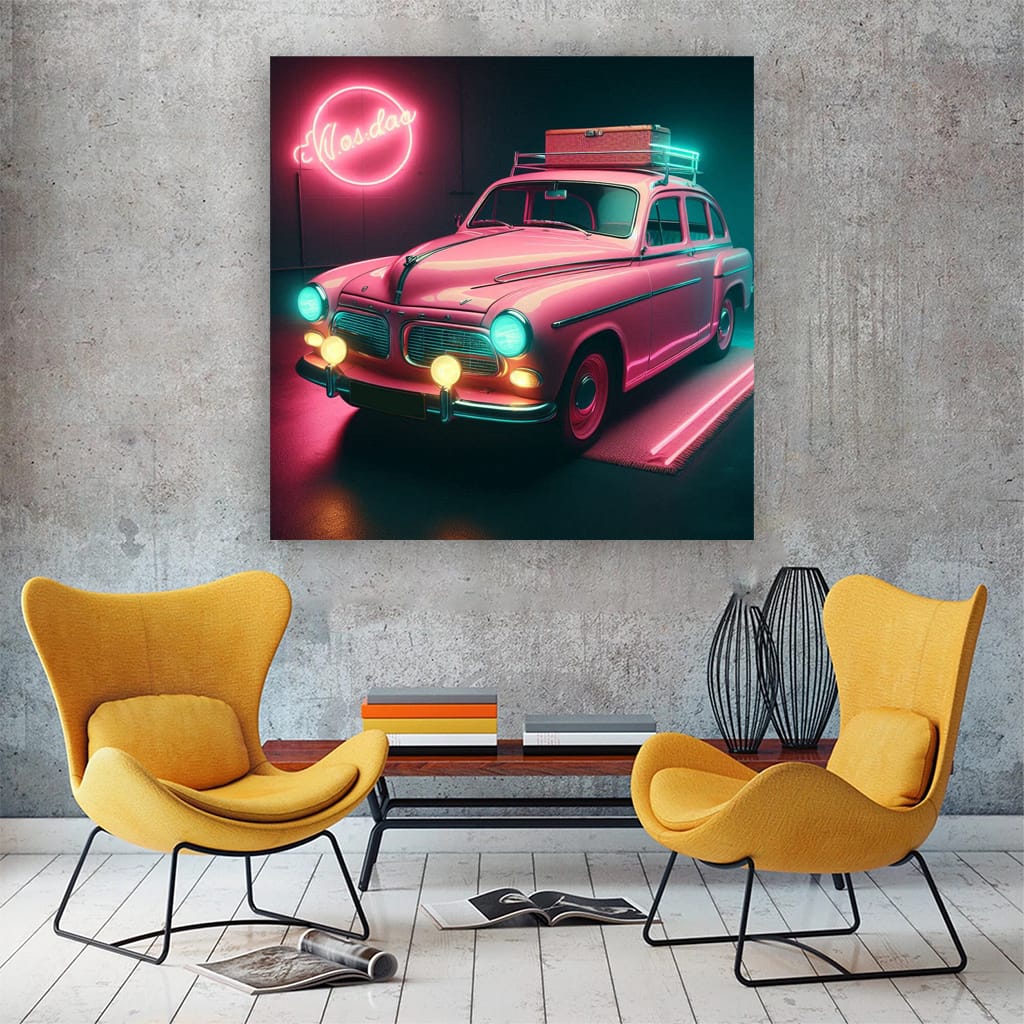 Volvo Old Retro Neon Wall Art