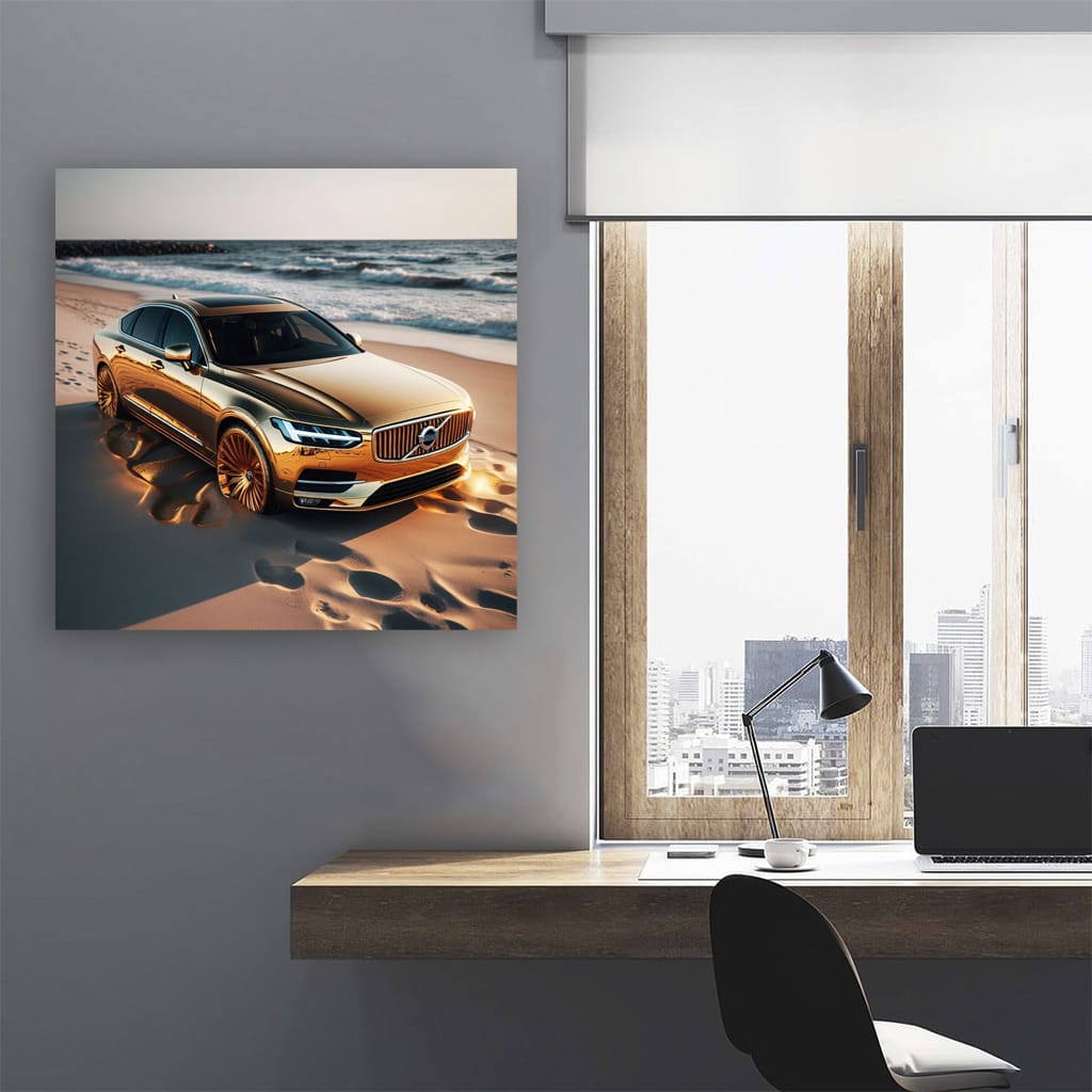 Volvo S90 On Beach Wall Art