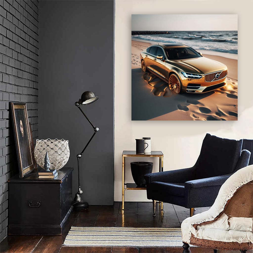 Volvo S90 On Beach Wall Art