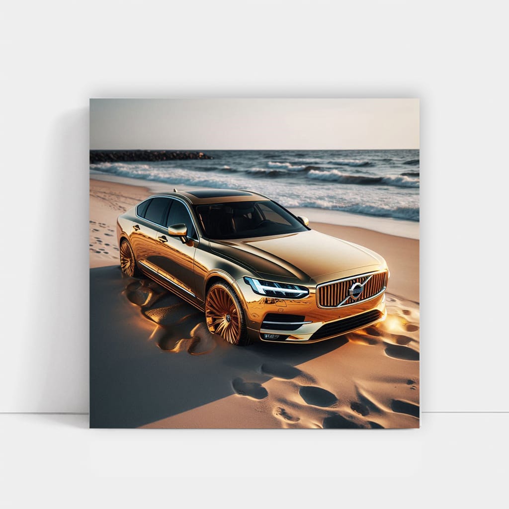 Volvo S90 On Beach Wall Art