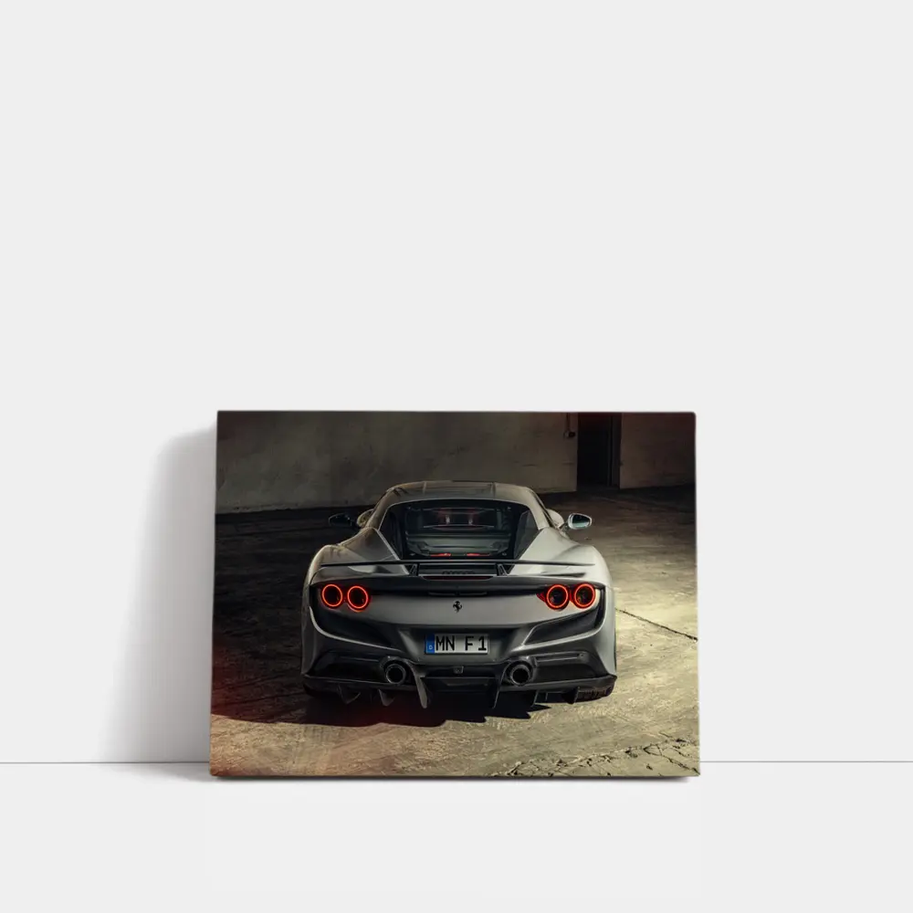 Ferrari F8 Rear View Gray Garage – Wall Art