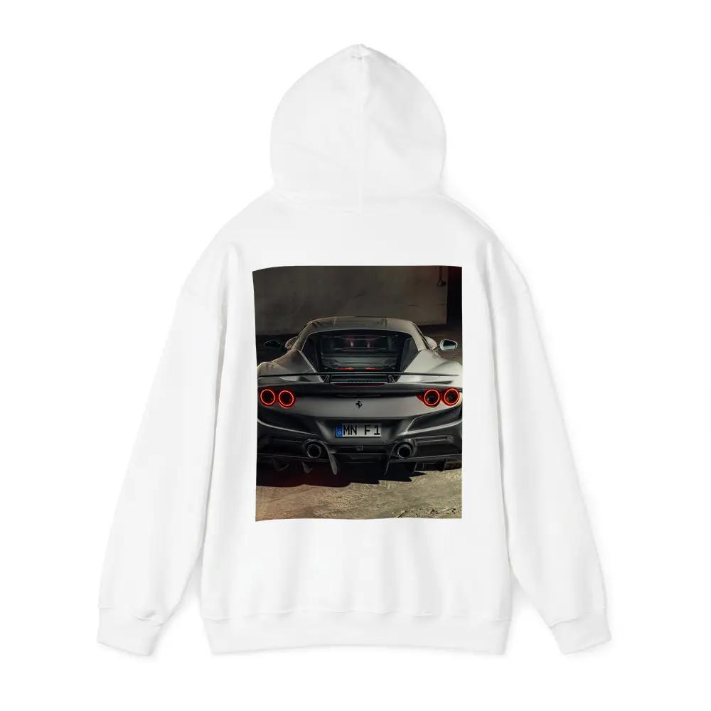 Ferrari F8 Rear View Gray Garage – Hoodies