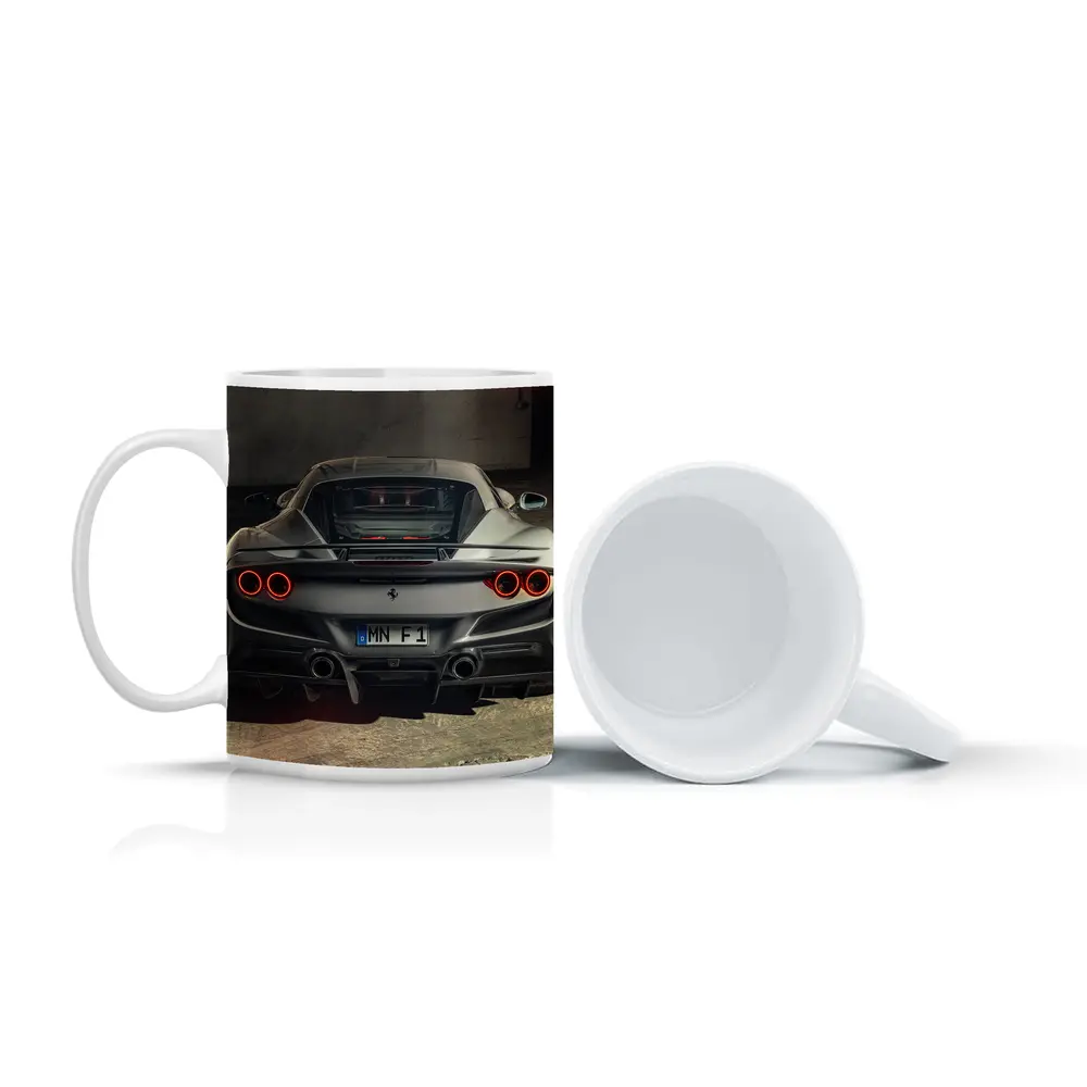 Ferrari F8 Rear View Gray Garage – Mugs