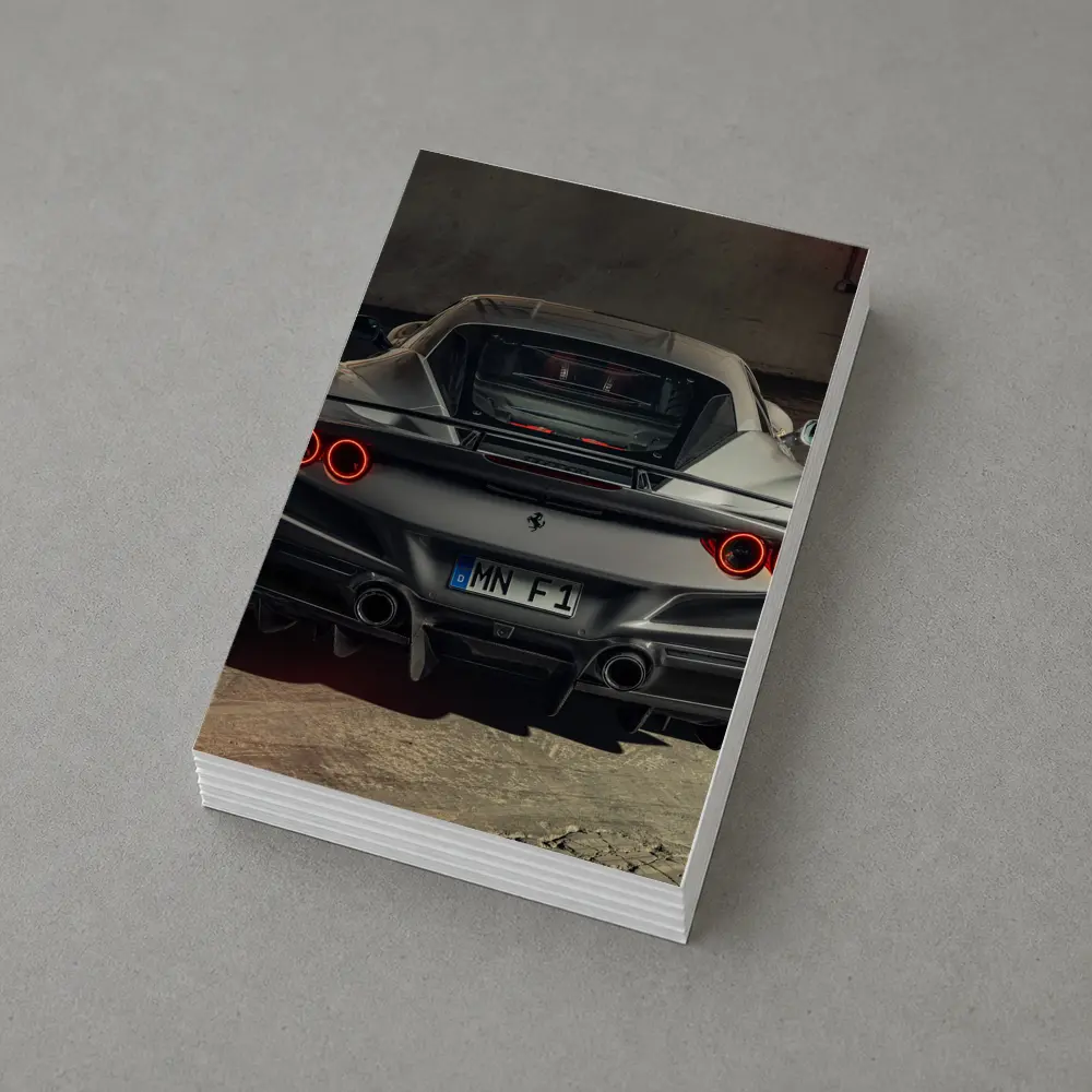 Ferrari F8 Rear View Gray Garage – Postcards