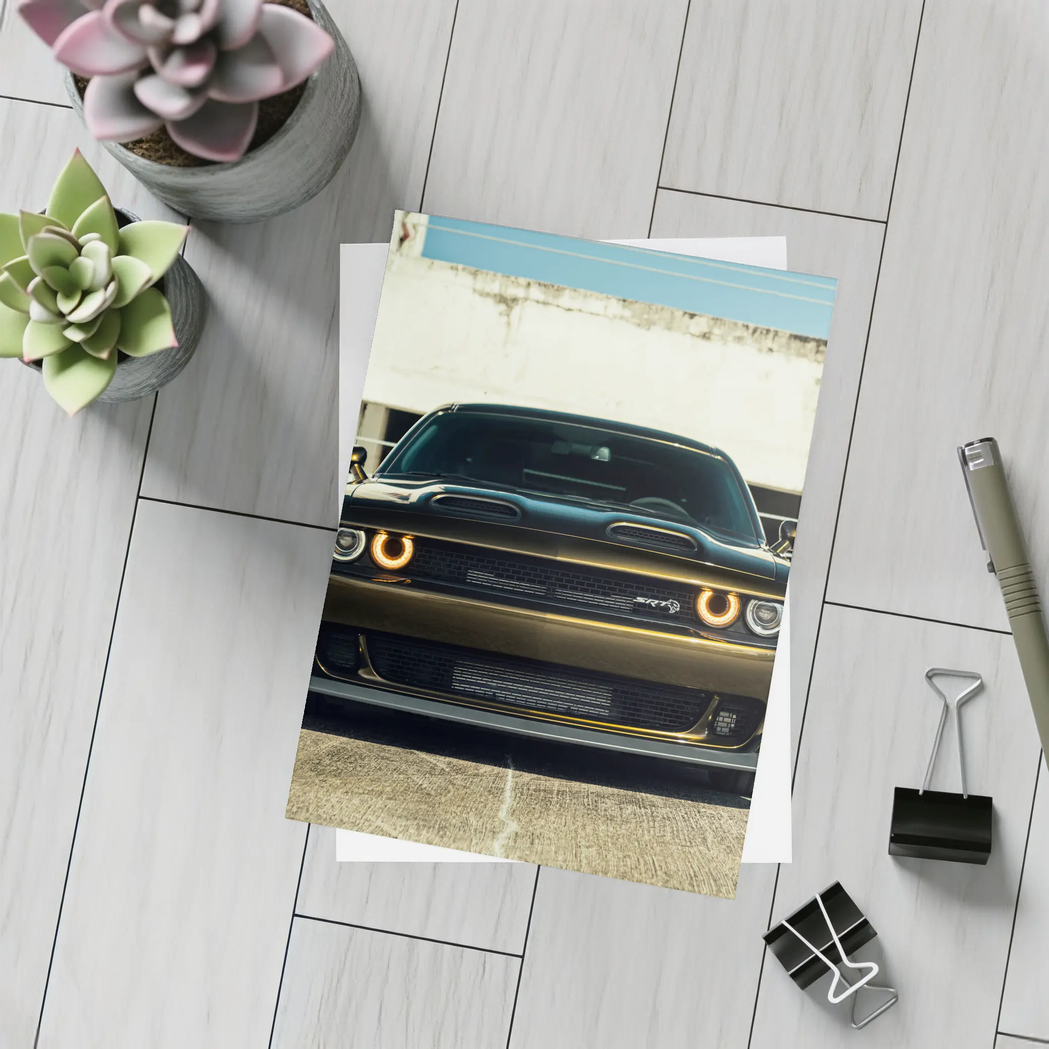 Dodge Challenger SRT Hellcat Urban Parking Lot – Postcards