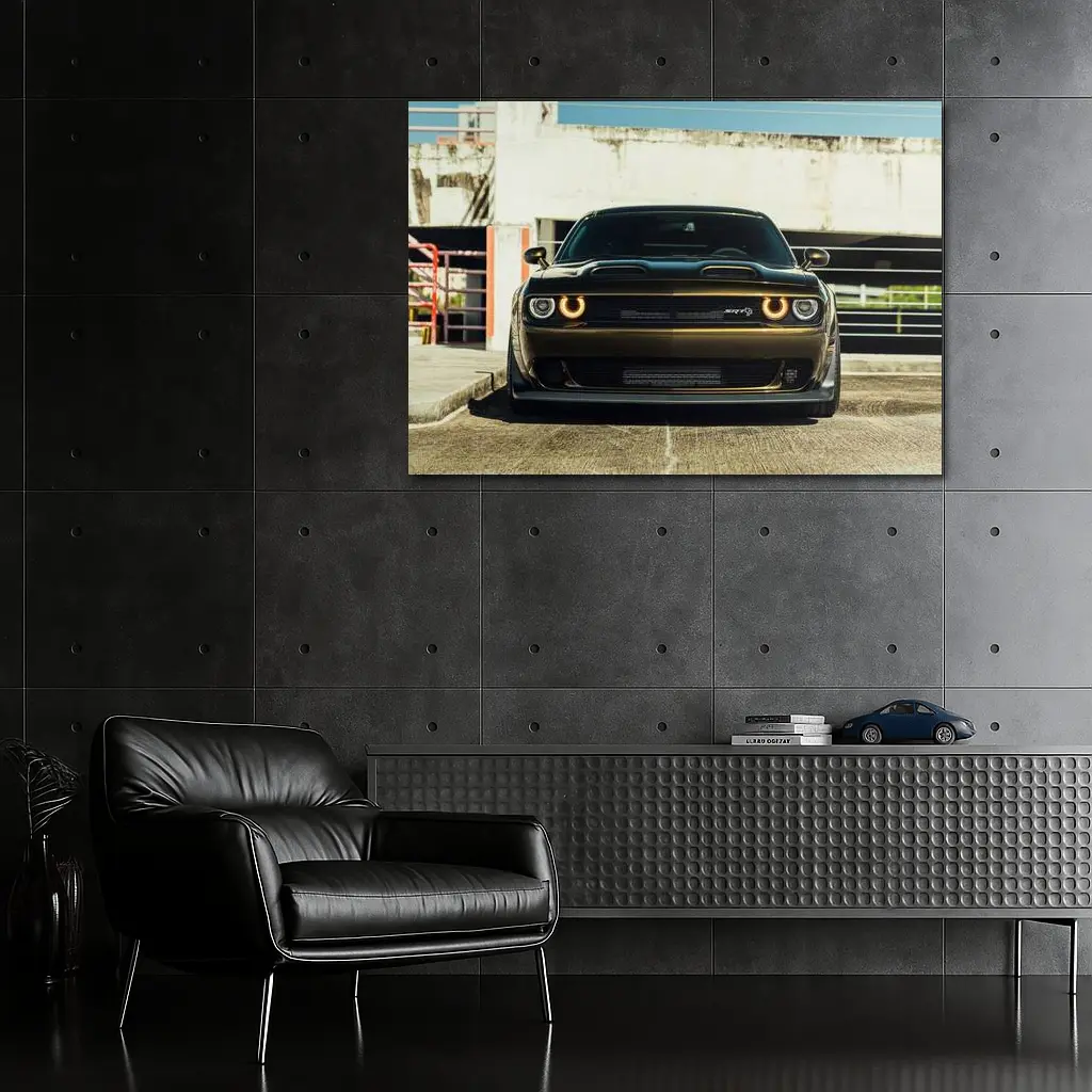 Dodge Challenger SRT Hellcat Urban Parking Lot – Wall Art