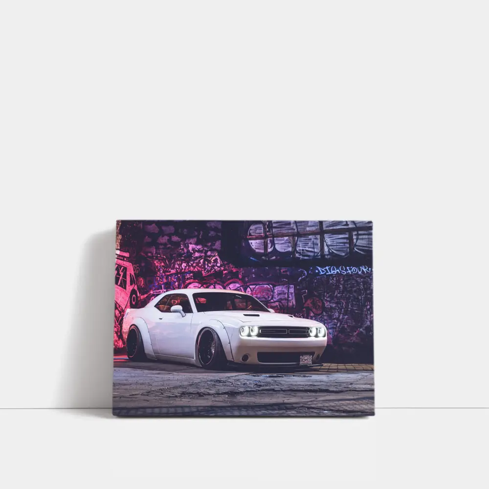 Dodge Challenger Wide Body Graffiti Wall Night – Wall Art