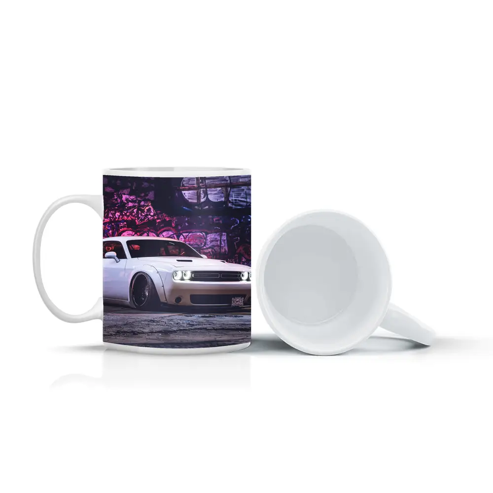 Dodge Challenger Wide Body Graffiti Wall Night – Mugs