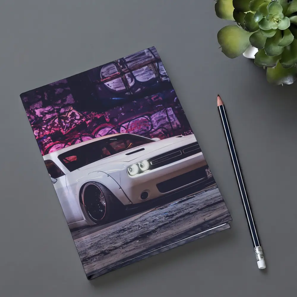 Dodge Challenger Wide Body Graffiti Wall Night – Notebooks
