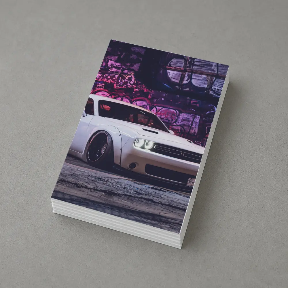 Dodge Challenger Wide Body Graffiti Wall Night – Postcards