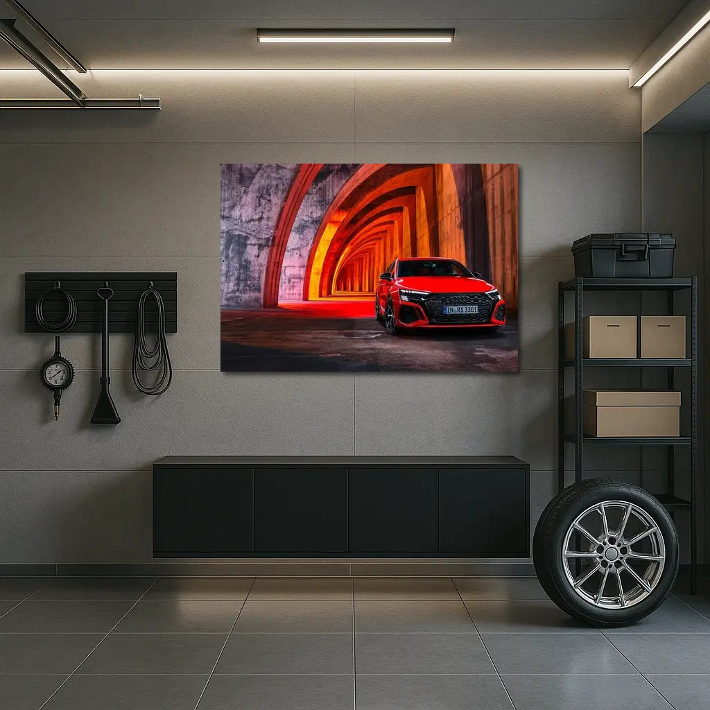 Audi RS3 Red Tunnel Arches Background – Wall Art