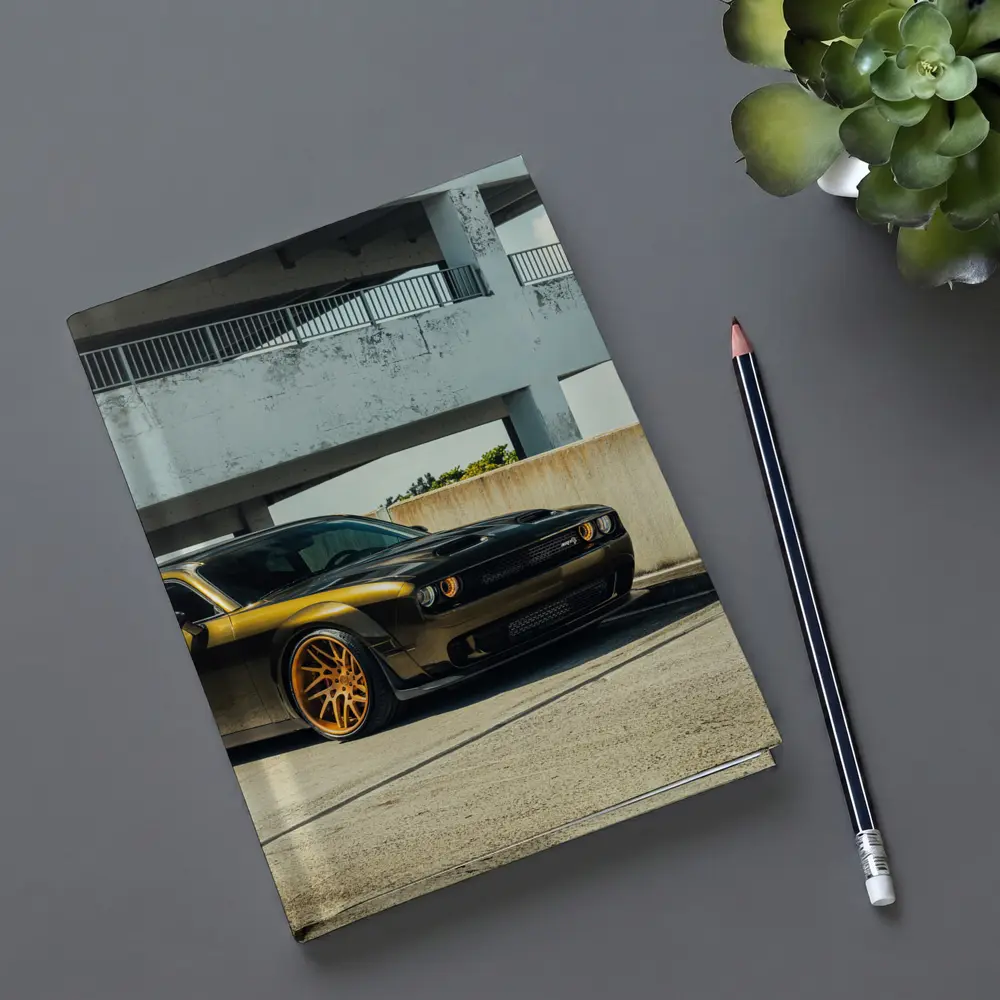 Dodge Challenger Hellcat Gold Wheels Urban – Notebooks