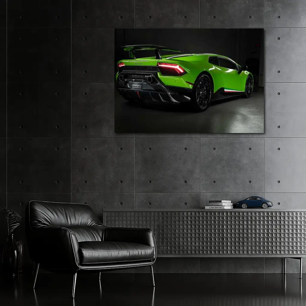 Lamborghini Huracan Green Rear Studio Shot – Wall Art
