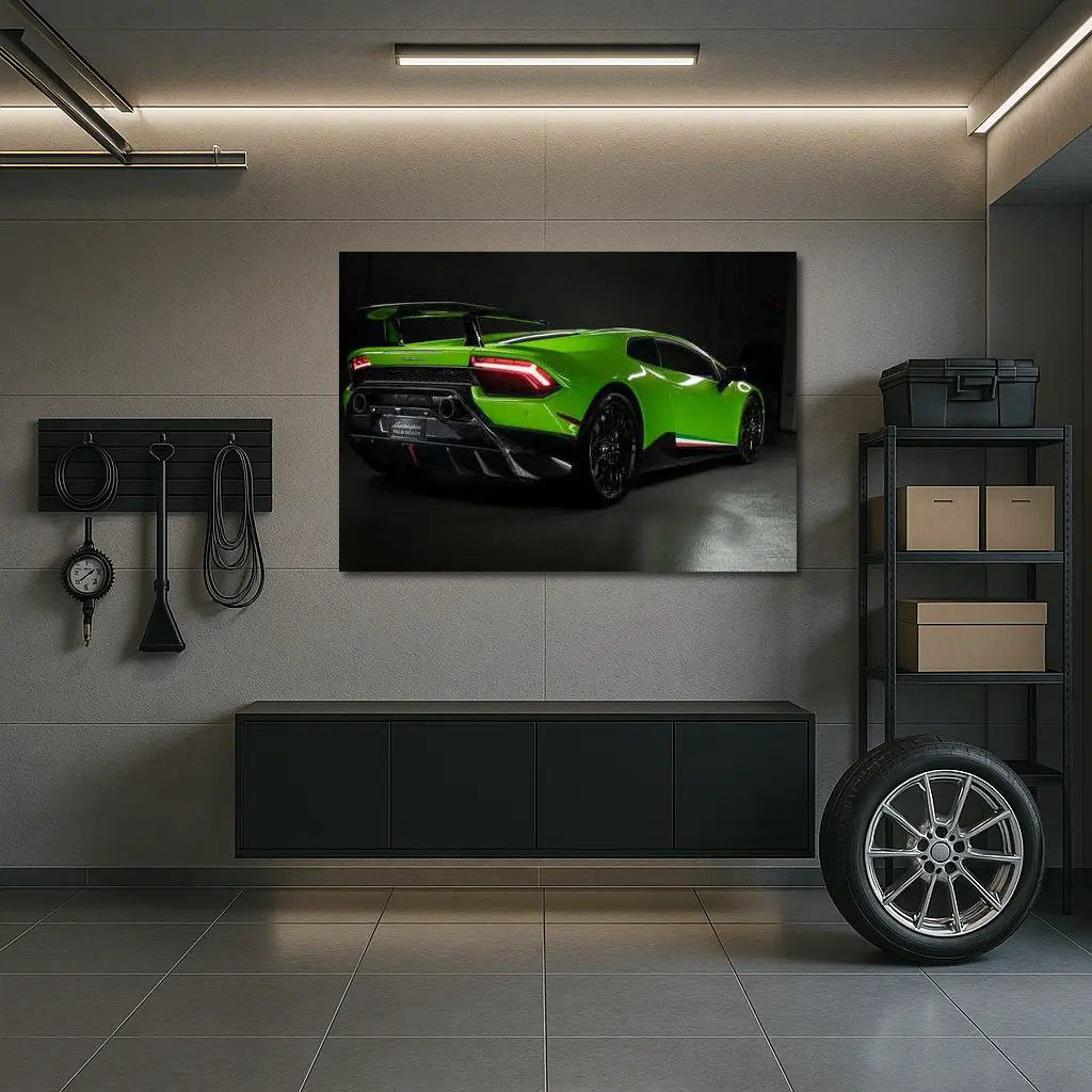 Lamborghini Huracan Green Rear Studio Shot – Wall Art