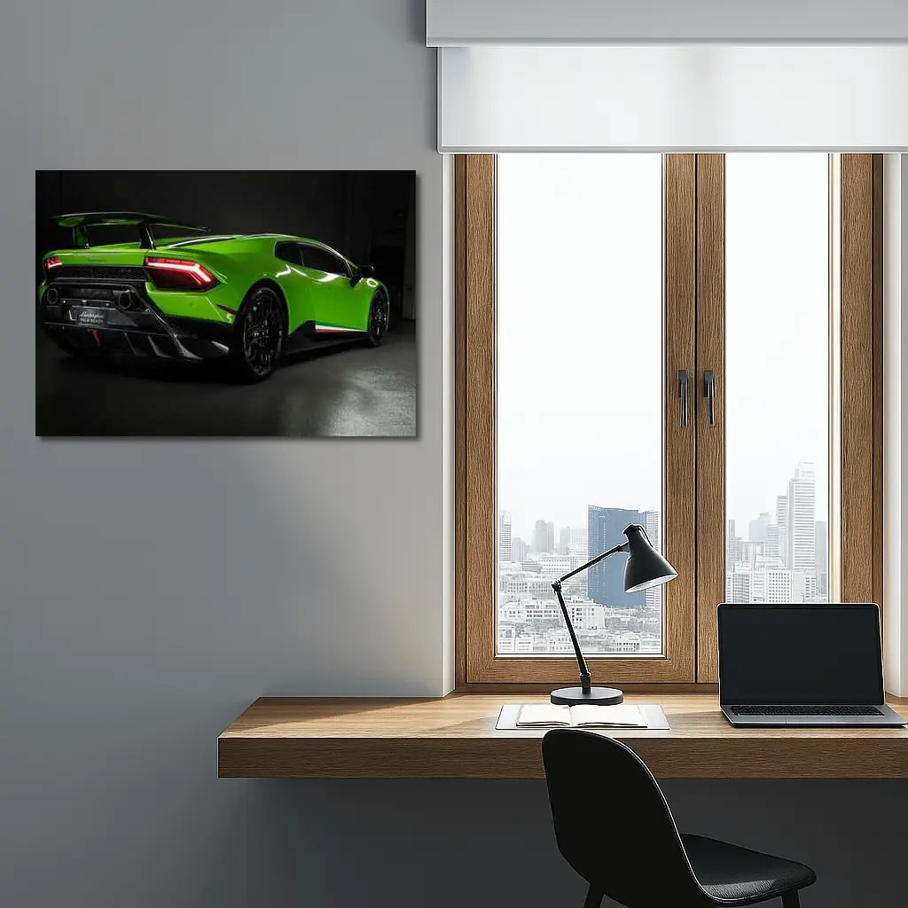 Lamborghini Huracan Green Rear Studio Shot – Wall Art