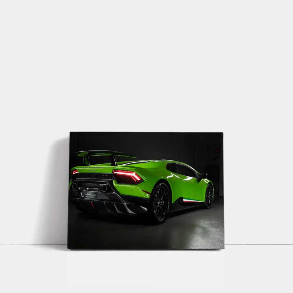 Lamborghini Huracan Green Supercar Dark Studio – Wall Art