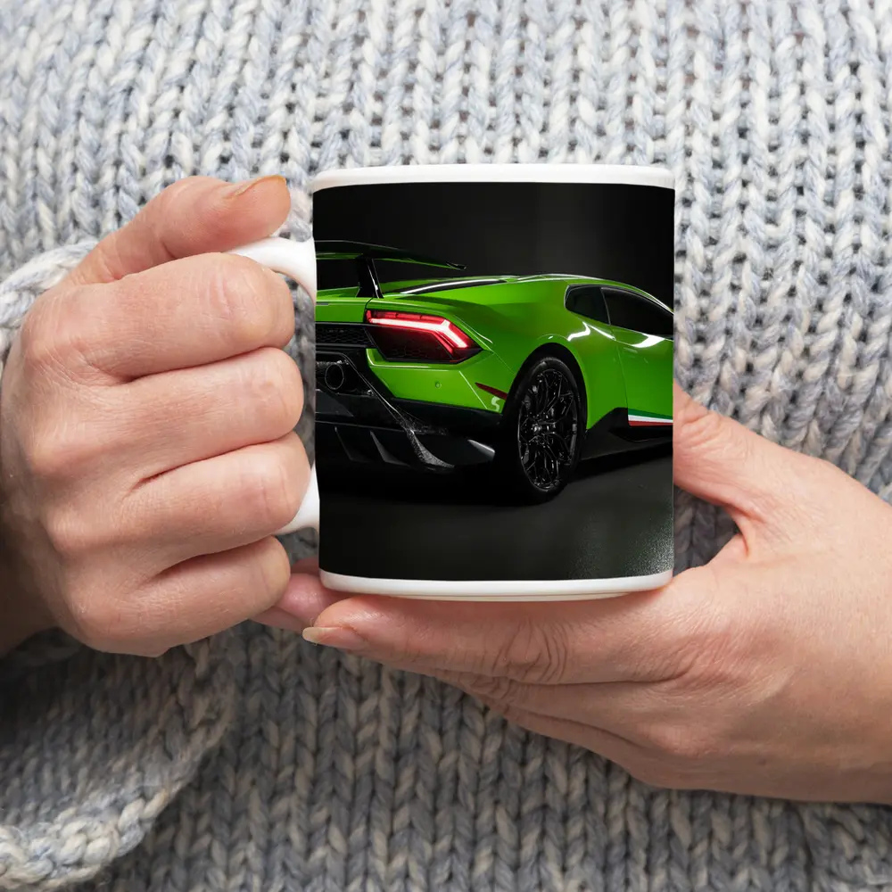 Lamborghini Huracan Green Supercar Dark Studio – Mugs