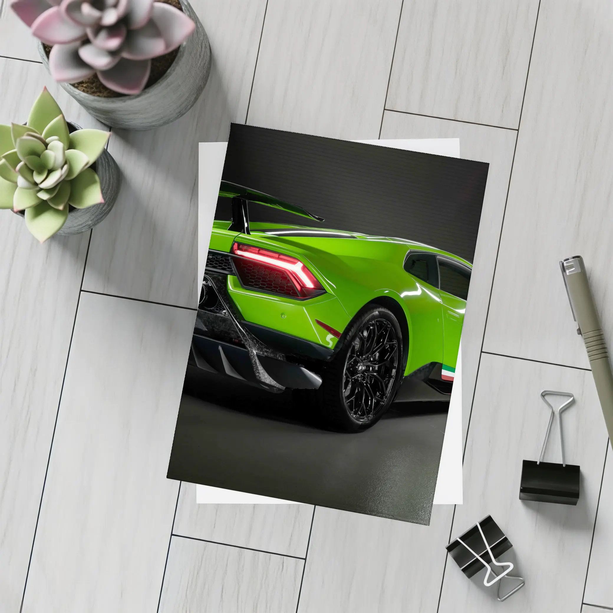 Lamborghini Huracan Green Supercar Dark Studio – Postcards