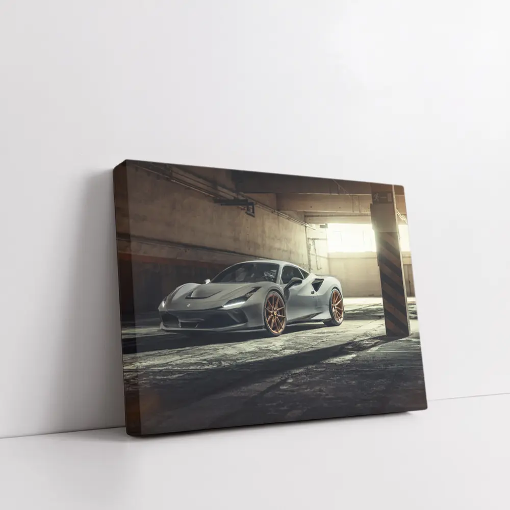 Ferrari F8 Gray Supercar Parking Garage – Wall Art