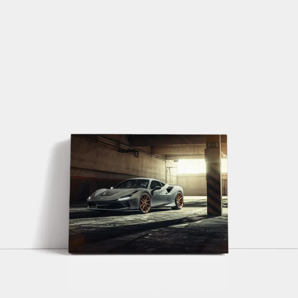 Ferrari F8 Gray Supercar Parking Garage – Wall Art