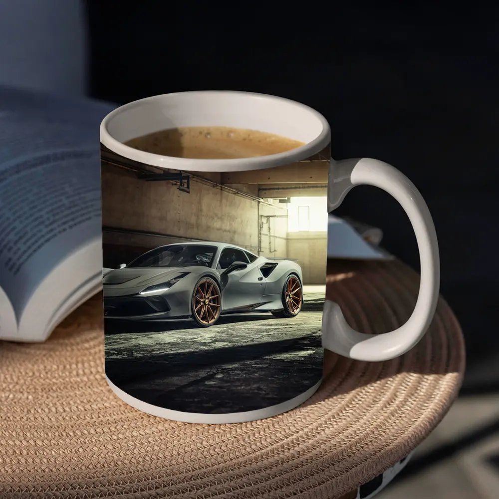 Ferrari F8 Gray Supercar Parking Garage – Mugs
