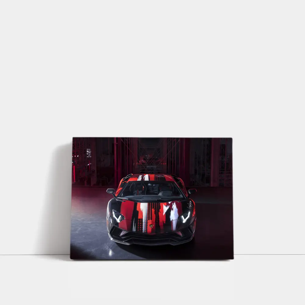 Lamborghini Aventador Black Red Art Car – Wall Art