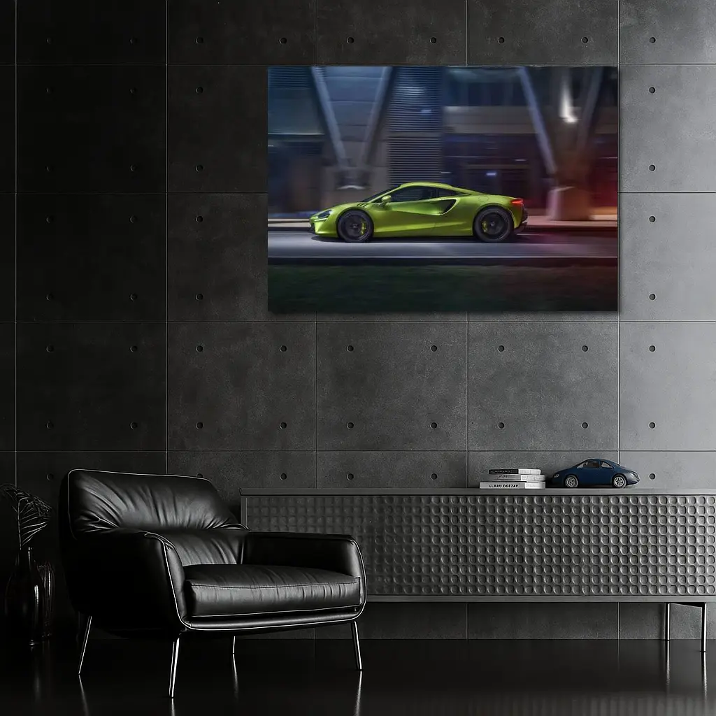 McLaren Artura Lime Green Night City Drive – Wall Art