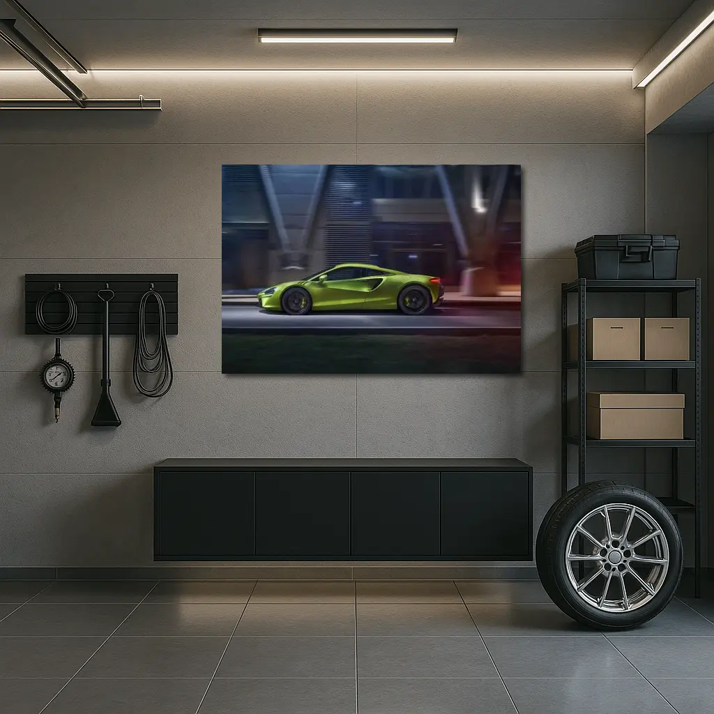 McLaren Artura Lime Green Night City Drive – Wall Art