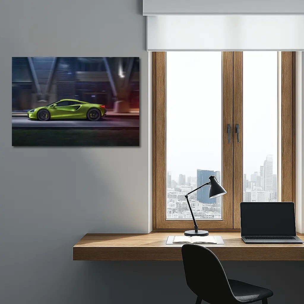 McLaren Artura Lime Green Night City Drive – Wall Art