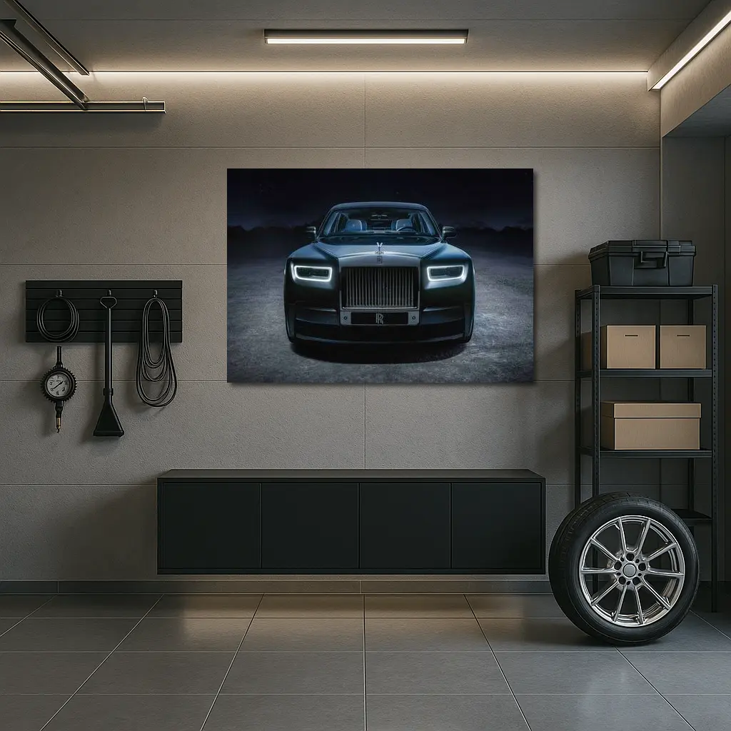 Rolls Royce Phantom Front View Night Sky – Wall Art