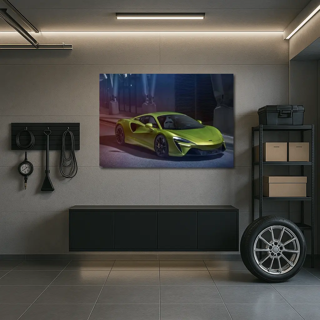 McLaren Artura Green Supercar Night Setting – Wall Art