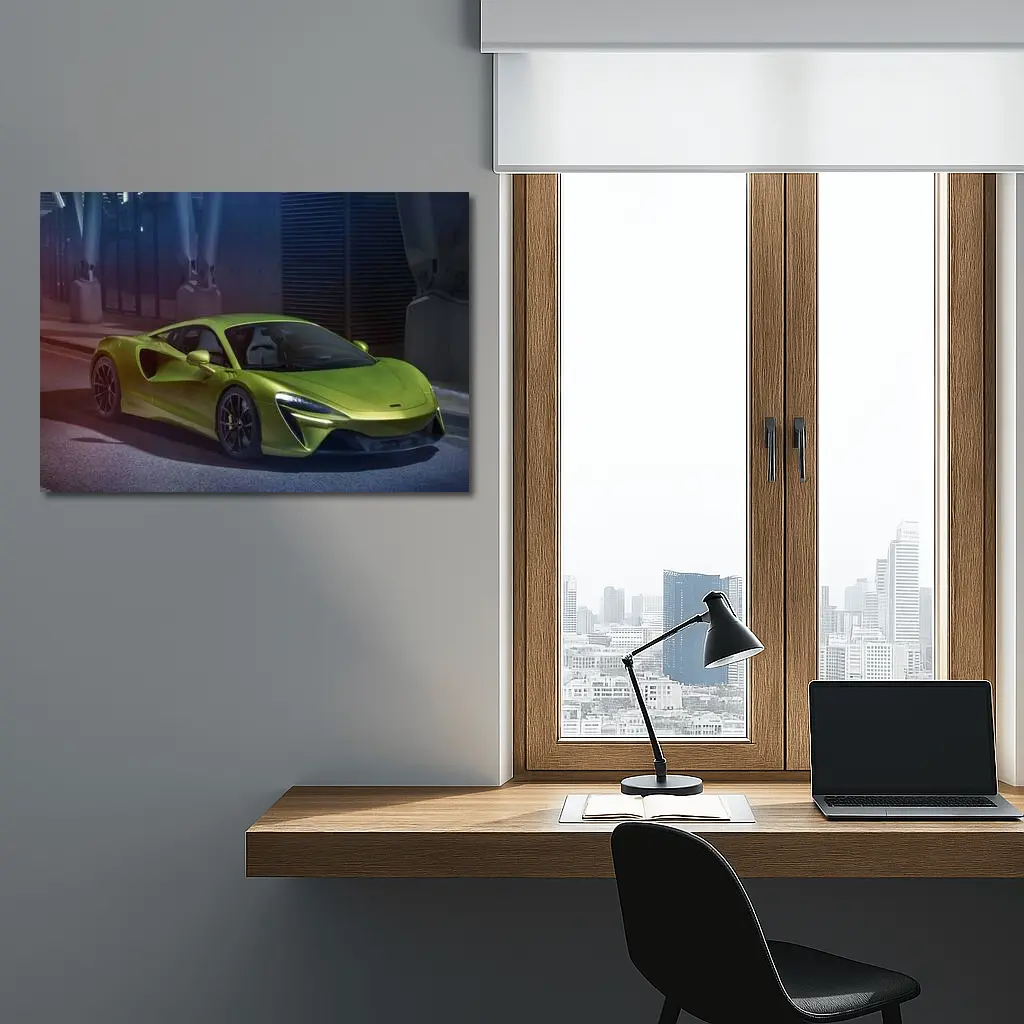 McLaren Artura Green Supercar Night Setting – Wall Art