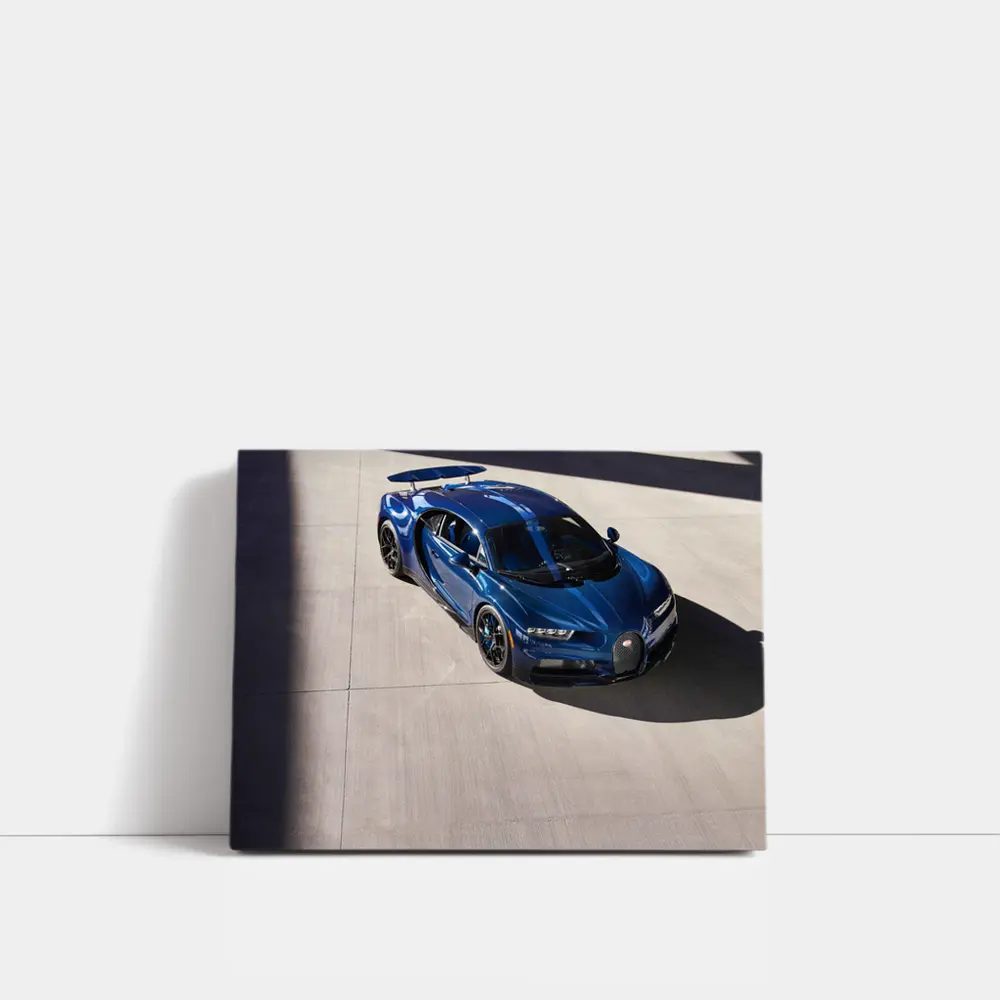 Bugatti Chiron Blue Supercar Aerial View – Wall Art
