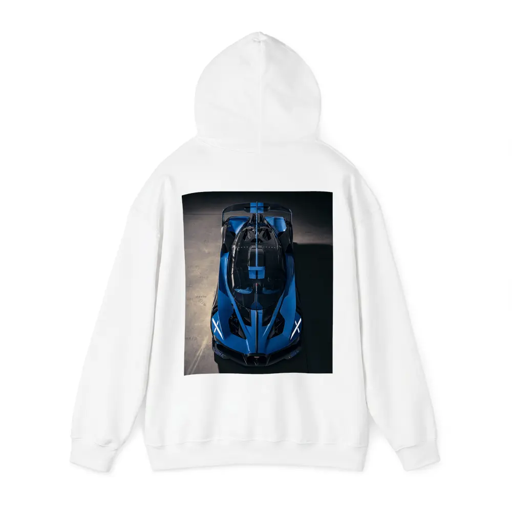Bugatti Bolide Blue Hypercar Overhead View – Hoodies