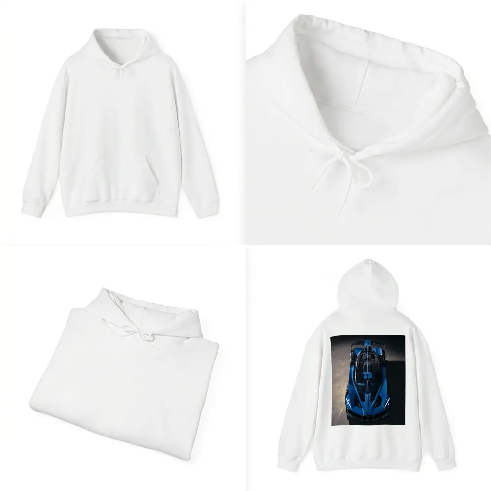 Bugatti Bolide Blue Hypercar Overhead View – Hoodies