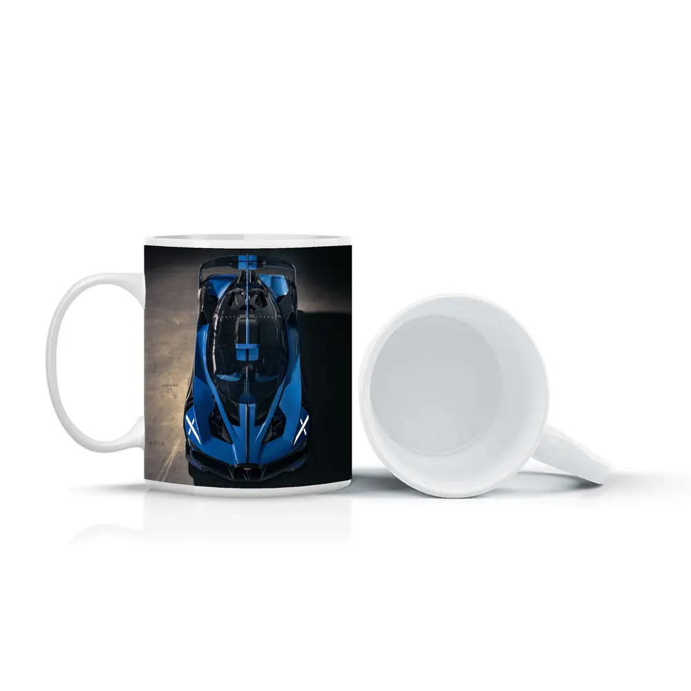 Bugatti Bolide Blue Hypercar Overhead View – Mugs