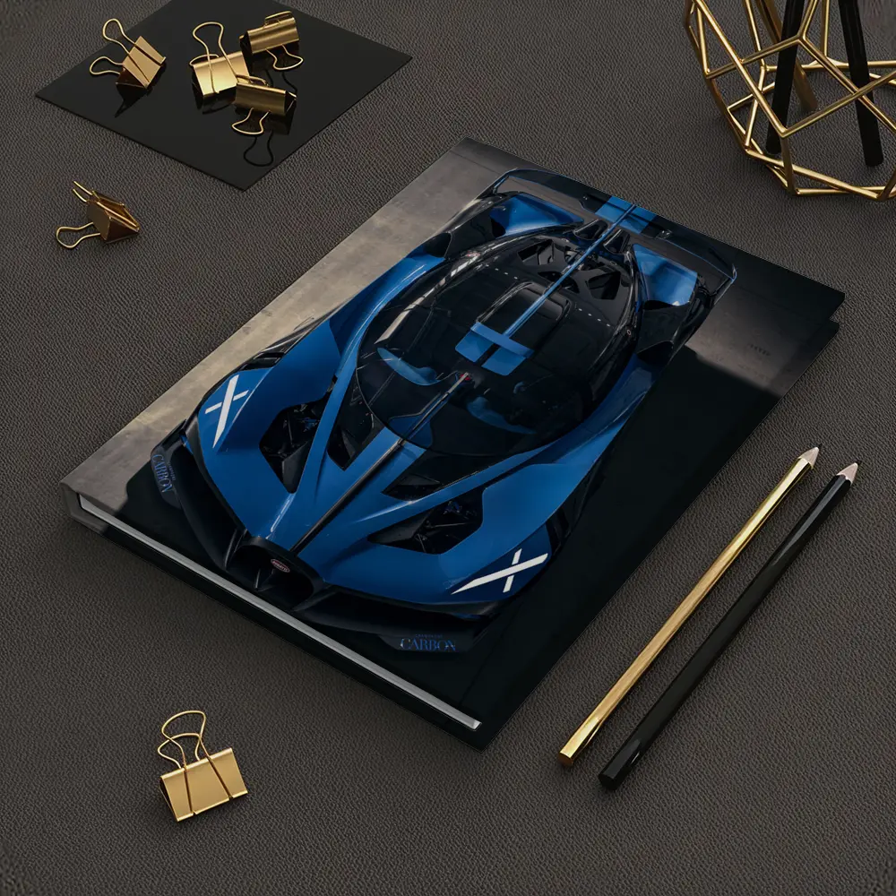Bugatti Bolide Blue Hypercar Overhead View – Notebooks