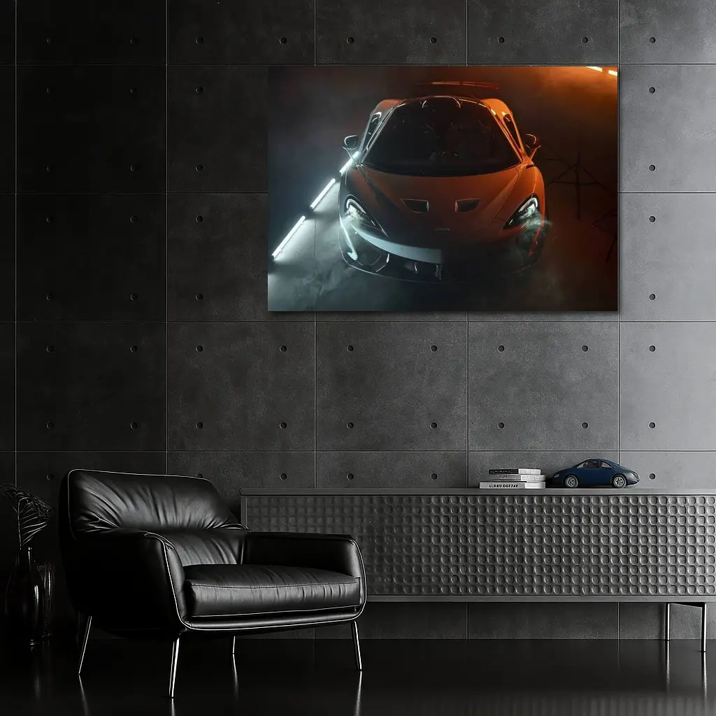 McLaren 570S Orange Studio Smoke Light – Wall Art