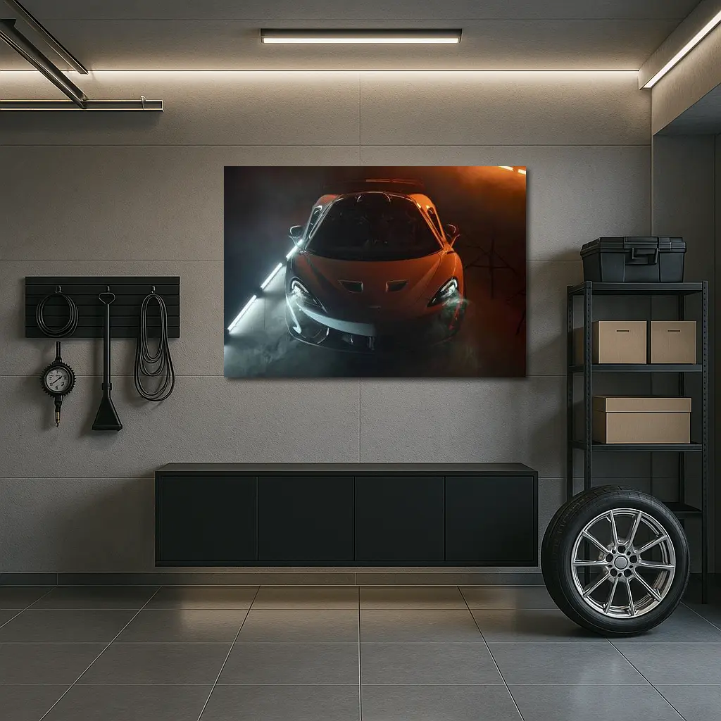 McLaren 570S Orange Studio Smoke Light – Wall Art