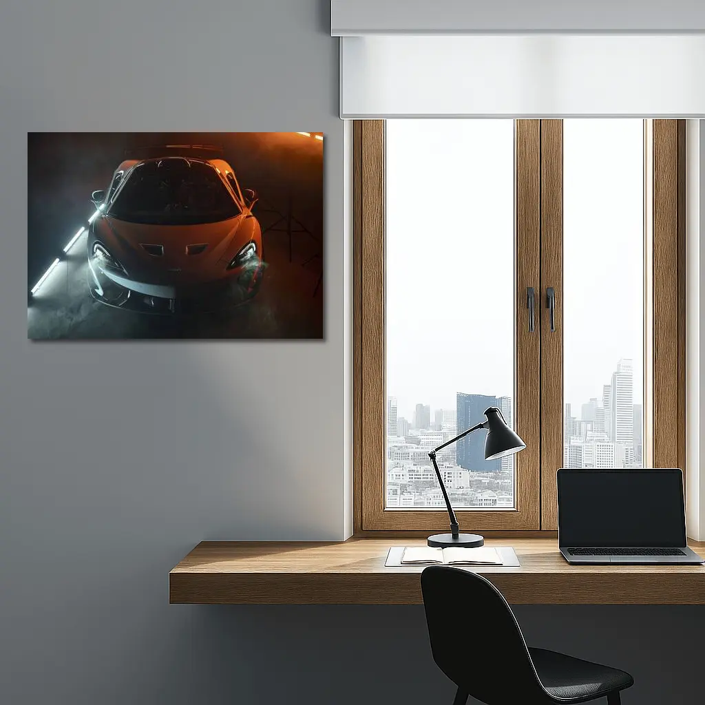 McLaren 570S Orange Studio Smoke Light – Wall Art
