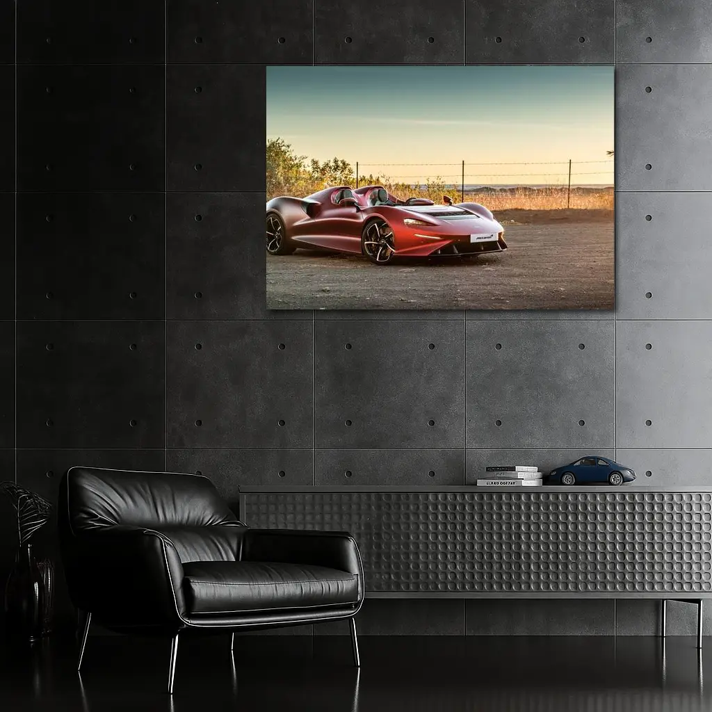 McLaren Elva Red Supercar Golden Hour – Wall Art