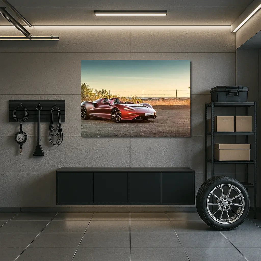 McLaren Elva Red Supercar Golden Hour – Wall Art