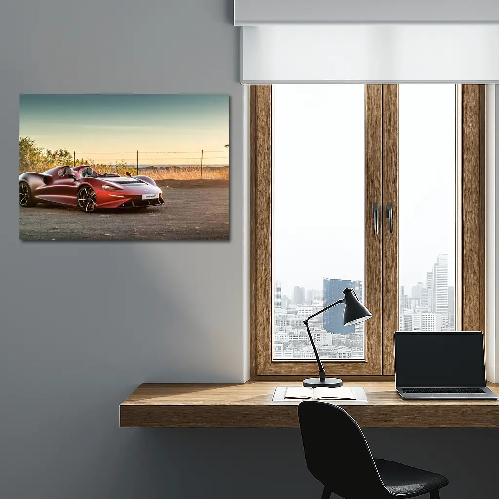 McLaren Elva Red Supercar Golden Hour – Wall Art