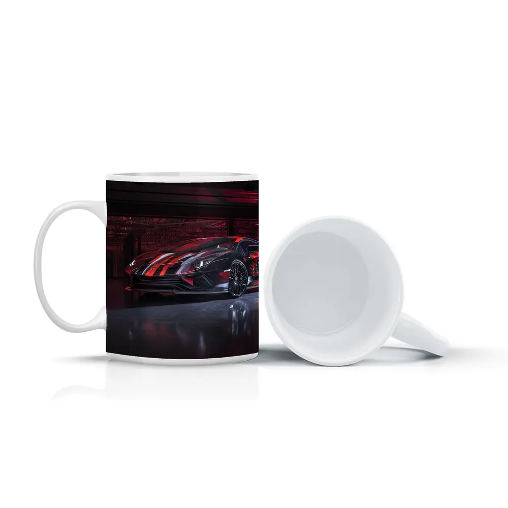 Lamborghini Aventador Red Black Wrap Garage – Mugs