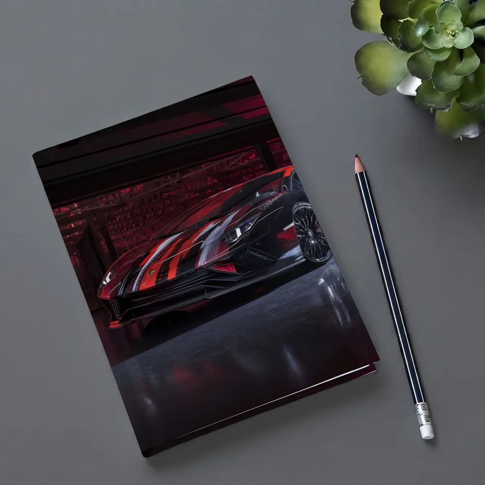 Lamborghini Aventador Red Black Wrap Garage – Notebooks