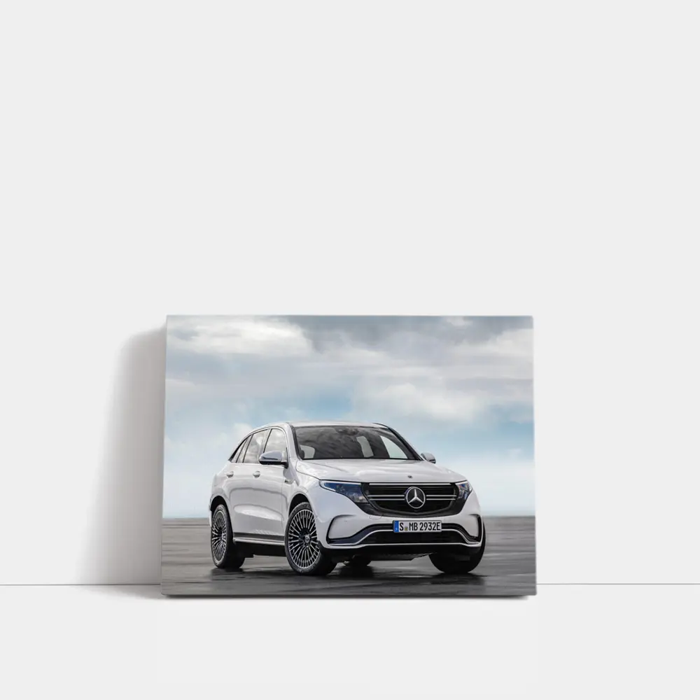 Mercedes EQC White Electric SUV Cloudy Sky – Wall Art